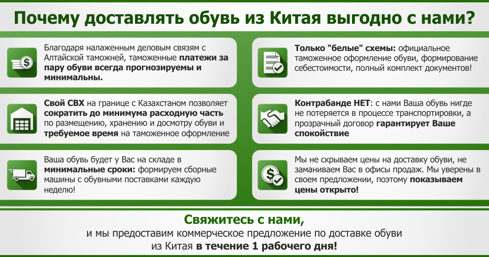 Доставка обуви из Китая